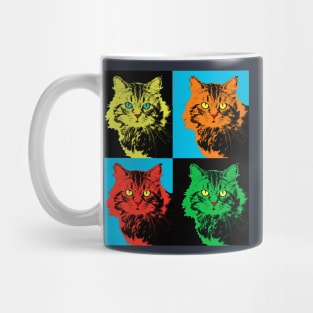 CAT POP ART  YELLOW RED GREEN Mug